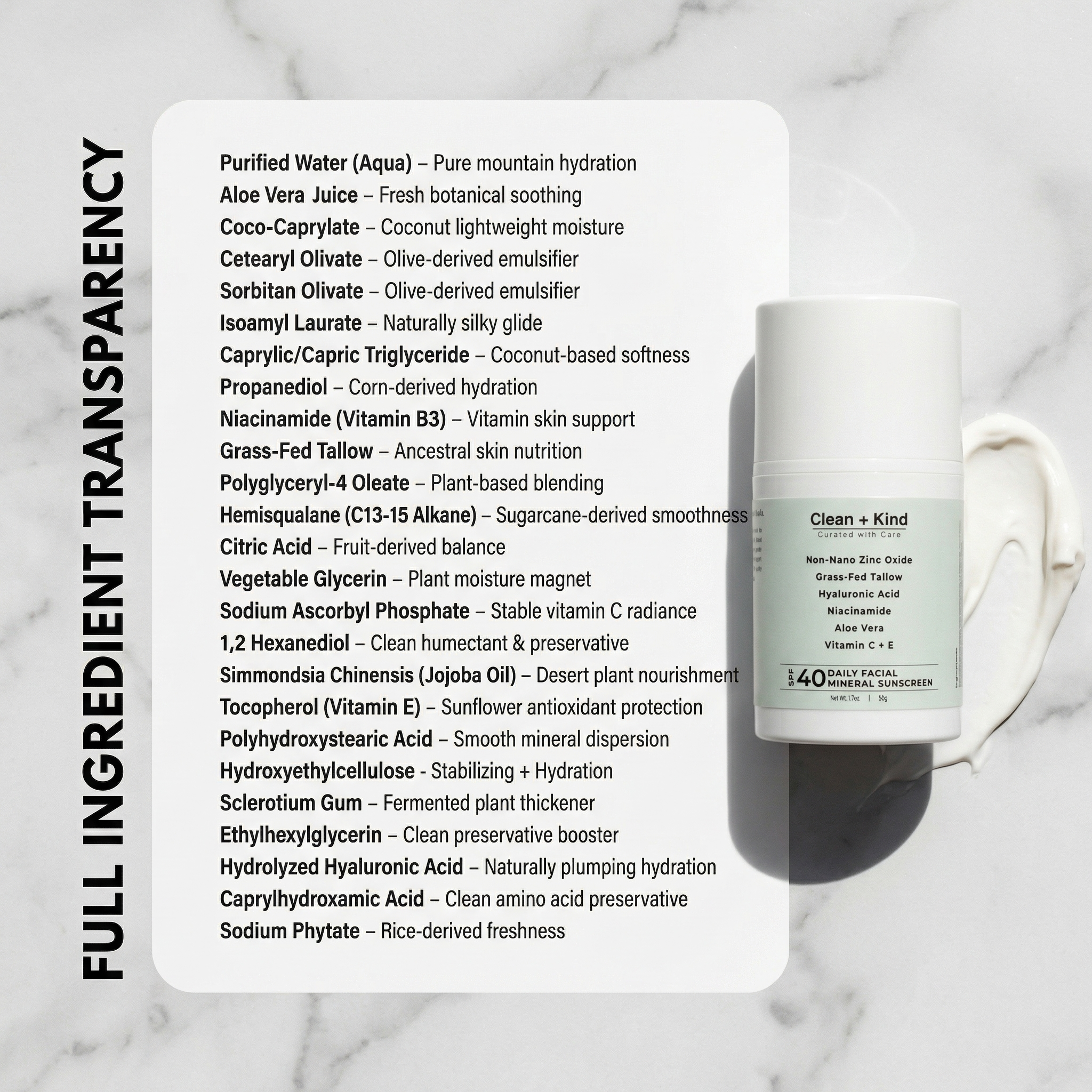 Untinted Daily Moisturizing Sunscreen – SPF 40